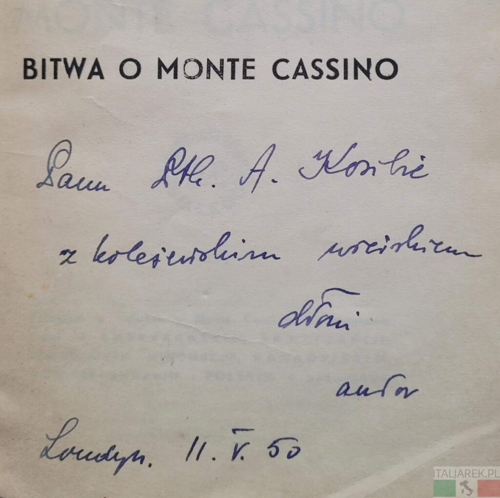 Bitwa o Monte Cassino - dedykacja autora