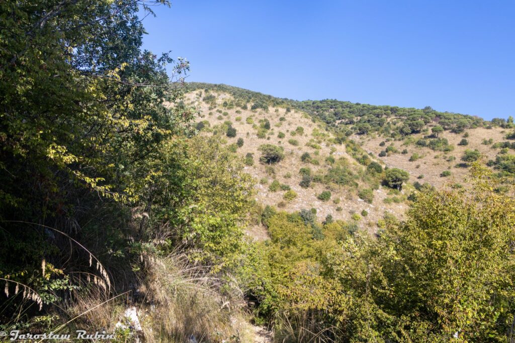 Widok na Monte Castellone z Drogi Polskich saperów