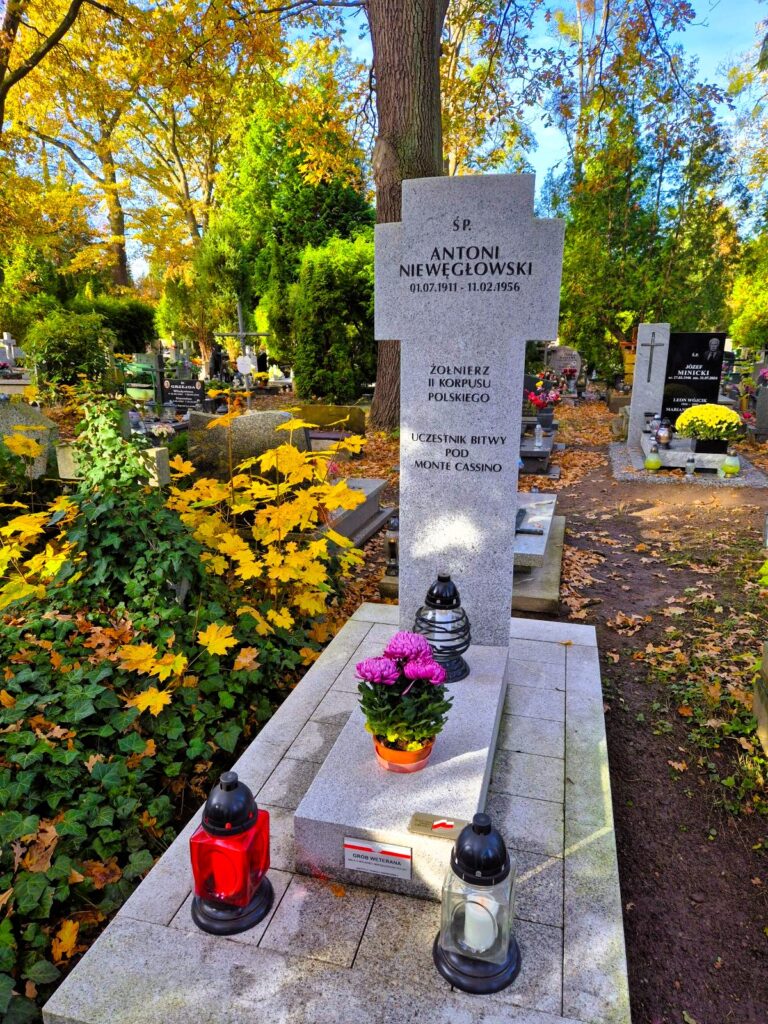 Antoni Niewęgłowski - nagrobek Wrocław Grabiszyn