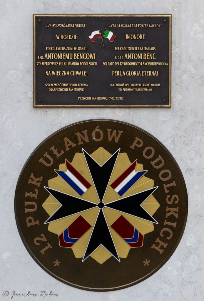 Piedimonte San Germano - tablica pamiątkowa i medalion