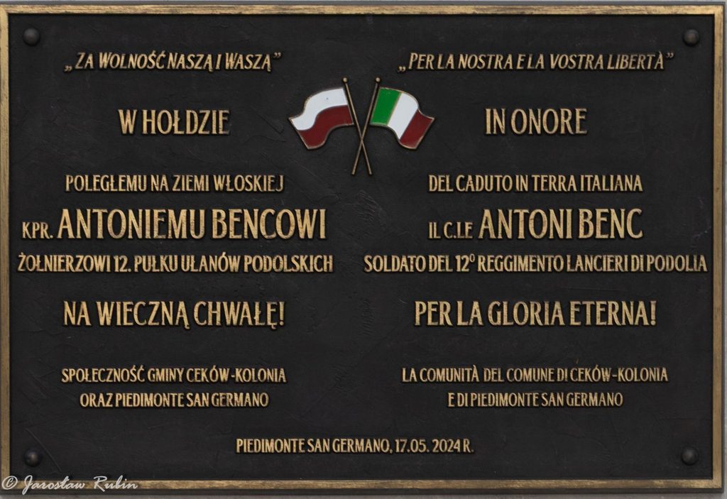 Piedimonte San Germano - tablica pamiątkowa